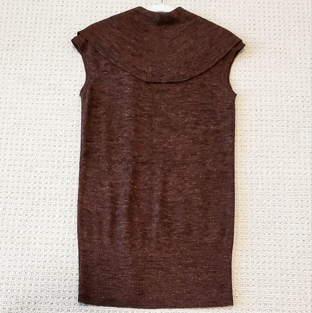 Tracy Reese Wool/Linen Cranberry Black Longline Vest Cardigan Sweater, Med, EUC - Picture 7 of 16